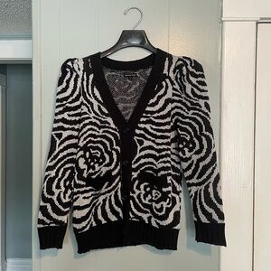 Silver & Black Zebra Cardigan 🦓✨